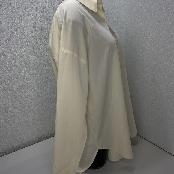 Bae Women's Love Affair Oversized Button-Up Shirt – Size S – Vanilla Beige - Picture 6 of 10
